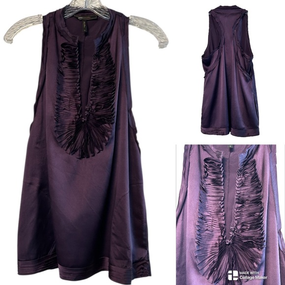 BCBGMAXAZRIA silk Purple Sleeveless Top - Picture 1 of 7